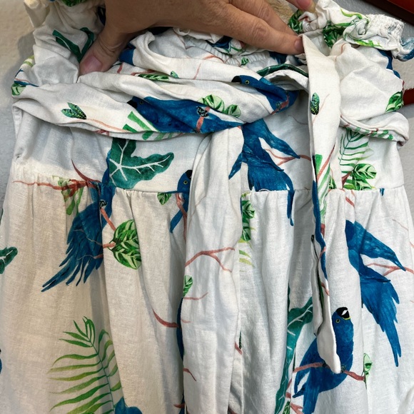 Farm Rio parrots strapless bow jumpsuit size Small - Picture 2 of 4